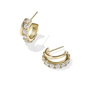 Kendra Scott Gold and Silver Crystal Hoop Earrings